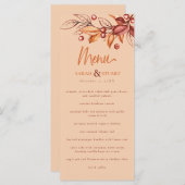 秋のエレガント地球トーンテラコッタ結婚ズ メニュー (正面/裏面)