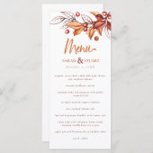 秋のエレガント地球トーンテラコッタ結婚ズ メニュー (正面/裏面)