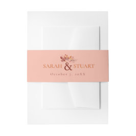 秋のエレガント地球トーンテラコッタ結婚ズ 招待状ベリーバンド