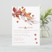 秋のエレガント地球トーンテラコッタ結婚ズ 招待状 (スタンド正面)