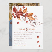 秋のエレガント地球トーンテラコッタ結婚ズ 招待状 (正面/裏面)