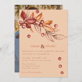 秋のエレガント地球トーンテラコッタ結婚ズ 招待状 (正面/裏面)