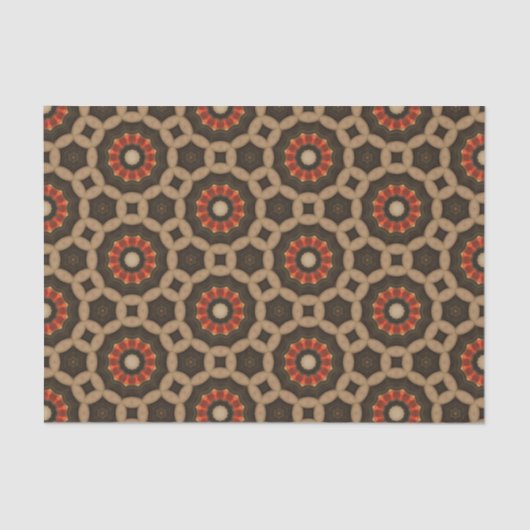 秋のエレガント幾何学的パターン抽象芸術フローラ 薄葉紙 (正面)