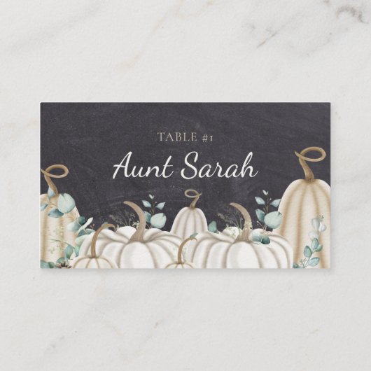 秋のエレガント座席番号プレイスカード プレイスカード (裏面)