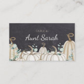 秋のエレガント座席番号プレイスカード プレイスカード (正面)