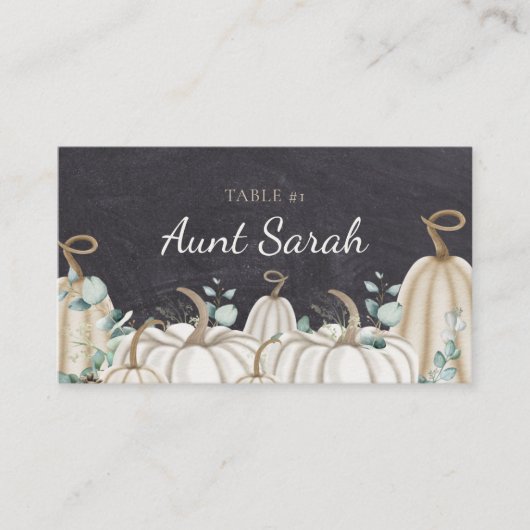 秋のエレガント座席番号プレイスカード プレイスカード (正面)