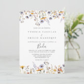 秋のエレガント日照野スペインの花結婚の 招待状 (スタンド正面)
