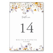 秋のエレガント日照野結婚花 テーブルナンバー (裏面)