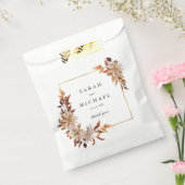秋のエレガント水彩フローラ | 結婚s フェイバーバッグ (封をした状態)