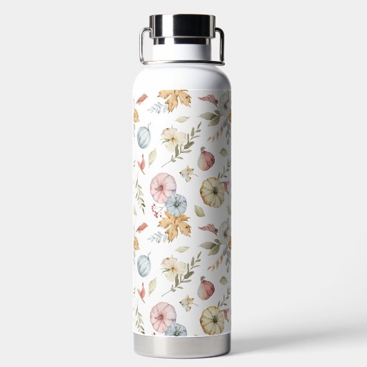 秋のエレガント水彩模様 ウォーターボトル (背面)