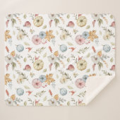 秋のエレガント水彩模様 シェルパブランケット (正面(横))