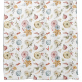 秋のエレガント水彩模様 シャワーカーテン (正面)