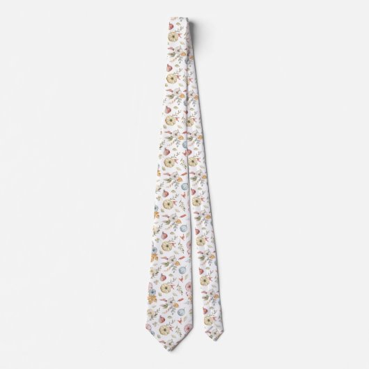 秋のエレガント水彩模様 ネクタイ (正面)