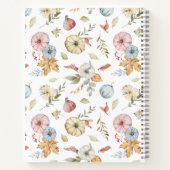 秋のエレガント水彩模様 ノートブック (裏面)