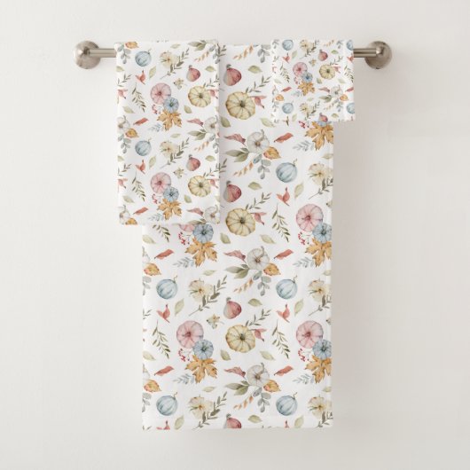 秋のエレガント水彩模様 バスタオルセット (インサイチュ)