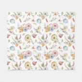 秋のエレガント水彩模様 フリースブランケット (正面(横))