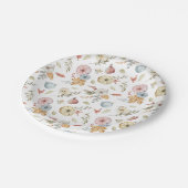 秋のエレガント水彩模様 ペーパープレート (アングル)