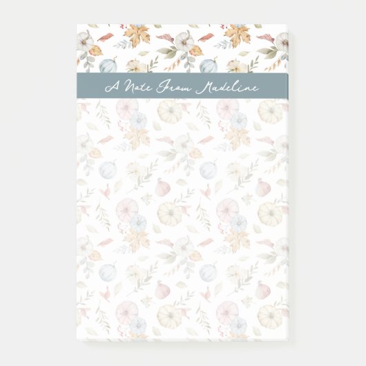 秋のエレガント水彩模様 ポストイット (正面)