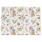 秋のエレガント水彩模様 ラージペーパーバッグ (正面)