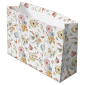 秋のエレガント水彩模様 ラージペーパーバッグ (裏面アングル)