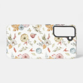 秋のエレガント水彩模様 SAMSUNG GALAXYケース (裏面横)