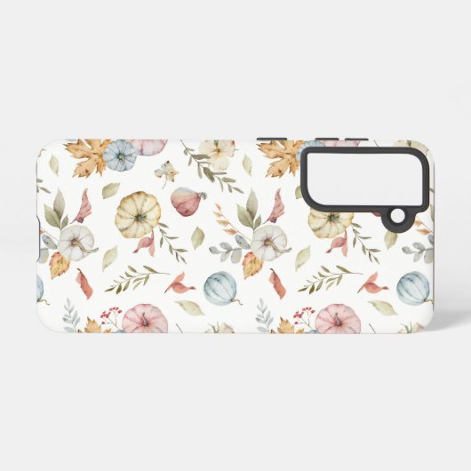 秋のエレガント水彩模様 SAMSUNG GALAXYケース (裏面横)