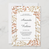 秋のエレガント水彩結婚式招待状 招待状 (正面)