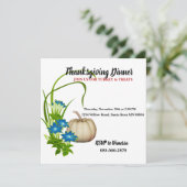 秋のエレガント秋の葉カボチャ感謝祭 招待状 (スタンド正面)