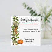秋のエレガント秋の葉カボチャ感謝祭 招待状 (スタンド正面)