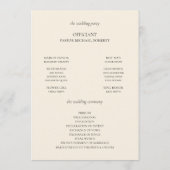 秋のエレガント秋フローラフラップ結婚式 プログラム (裏面)