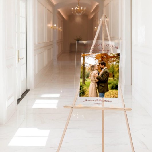 秋のエレガント秋水の色の写真へようこそ アクリルサイン