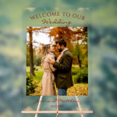 秋のエレガント秋水の色の写真へようこそ アクリルサイン (ニュートラル)