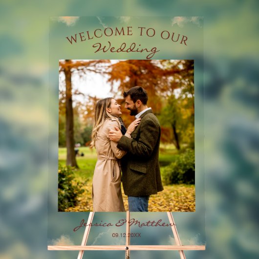 秋のエレガント秋水の色の写真へようこそ アクリルサイン (ニュートラル)