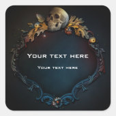 秋のエレガント秋魅力魔法ハロウィーン スクエアシール (正面)