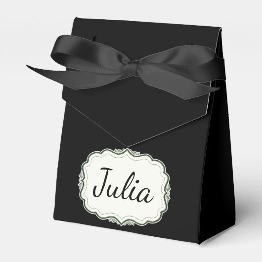 秋のエレガント緑のホタテ黒いビーフボックス フェイバーボックス (正面サイド)