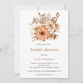 秋のエレガント花模様ブライダルシャワー 招待状 (正面)