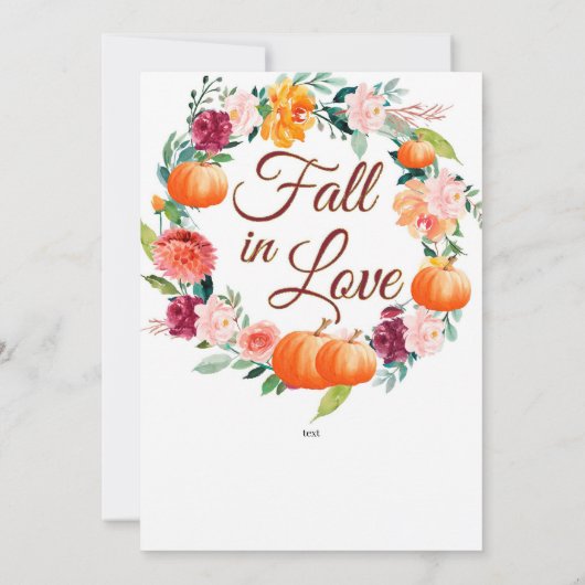 秋のエンゲージメント招待状, 秋のカップルシャワーパーティー招待状 招待状 (裏面)