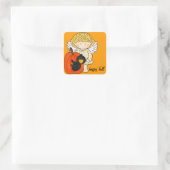 秋のエンジェルパンプキン&クロウ – ハッピー秋 スクエアシール (バッグ)