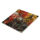 秋のオジロ鹿 タイル (側面)