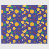 秋のオレンジとシナモンシームレス感謝祭 ラッピングペーパー (フラット)