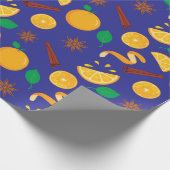 秋のオレンジとシナモンシームレス感謝祭 ラッピングペーパー (角)