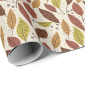 秋のオレンジと赤葉の包装紙 ラッピングペーパー (ロールコーナー)