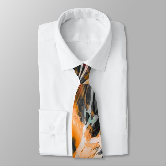 秋のオレンジと黒のネックタイ ネクタイ (タイ)