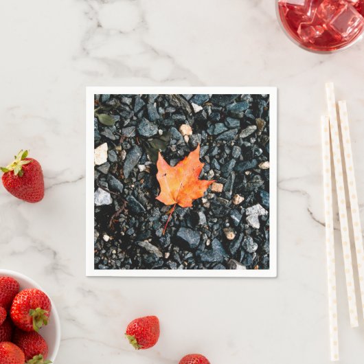 秋のオレンジの葉 スタンダードカクテルナプキン (インサイチュ)