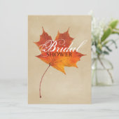 秋のオレンジはブライダルシャワー葉の恋に落ちます 招待状 (スタンド正面)