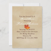 秋のオレンジはブライダルシャワー葉の恋に落ちます 招待状 (裏面)