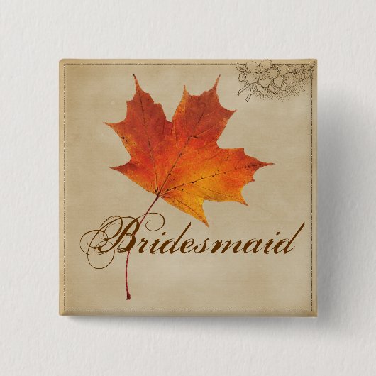 秋のオレンジは新婦付添人葉の恋に落ちます 缶バッジ (正面)