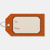 秋のオレンジを採集する給餌機 ギフトタグ (裏面横)