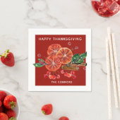 秋のオレンジスライスのシナモンが赤く染まる スタンダードカクテルナプキン (インサイチュ)