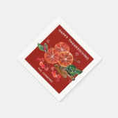 秋のオレンジスライスのシナモンが赤く染まる スタンダードカクテルナプキン (角)